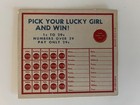 Pick Your Lucky Girl Punch Card Contest Promo 1950s Vintage 5x5 5  Unpunched