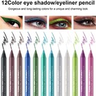 Mooglamor 12 Pcs Colored Eye Liner Pencils Gel Color Eyeliner Pencil Set With   