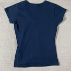 Women s Size Small Navy Blue Traditional Mexican Flower Embroidered Blouse