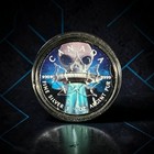124 Rare 1 Oz Canada 2018 Ufo Alien Glow In Dark Canadian Maple Leaf Silver Coin