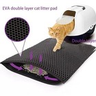 Cat Litter Mat Honeycomb Double Layer Waterproof Kitty Litter Trap Catcher Pad