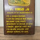Vintage Virgo Zodiac Wall Plaque Wood Embossed Horoscope Sign August 24   sept 22