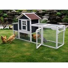 80   Mobile Chicken Coop W 2 Wheels nest Box wooden Hen House For 1-3 Chickens