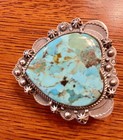 Southwestern Sterling Silver Heart Turquoise Belt Buckle W  Steerhide Belt 