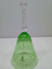 Uranium Glass Bell With Etched Design And Twisted Handle 