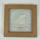 Vintage Moosehead Canadian Lager Beer Framed Glass Bar Sign  Wood Frame 7   x7   