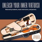 Cecilio Cvn-300 Solidwood Ebony Fitted Violin - Size 4 4  Natural Varnish