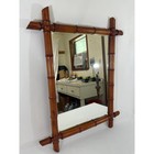 Large 19th Century Antique French Faux Bamboo Wall Mirror