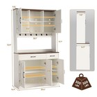 71  Kitchen Pantry Storage Cabinet  Farmhouse Hutch Cabinet With Microwave Stand