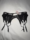 Nwt Victorias Secret Very Sexy Black Lace Garter Belt Size M - Vintage 2004