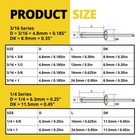 200pcs Large Flange Aluminum Pop Rivets 3 16  X 3 4  Body Blind Clenches Set    