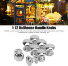 8pcs 1 12 Scale Miniature Round Head Knobs  Metal Dollhouse Door Handle Knobs Fu