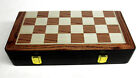 Quality Chess Set Wood Board Heavy Metal Gold   Silver Pieces Folding Box Travel