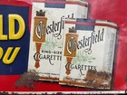 Vintage Original 1950s Chesterfield Cigarettes Embossed Metal Sign   Advertising