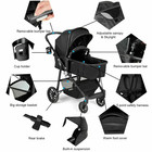 2 In 1 Luxury High Landscape Stroller Newborn Infant  Reversible Seat Foldable
