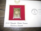 2010 Olympic Winter Games Vancouver Canada Replica 22kt Gold Golden Cover Stamp