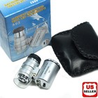 60x Jeweler Loupe Magnifier Mini Pocket Microscope Led Uv Light Case Included