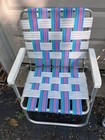 Vtg Aluminum Folding Beach Chair Webbed Tailgate Lawn Multi Color Lot 3 Football