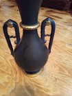Antique 24k Gold Gilt  French Painted Portrait Doubled Handle Vase Cobalt Blue 