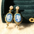 Vintage Charm Cameo Earrings 925 Sterling Silver Earrings Antique Style Jewelry6