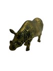 Brass Rhino Rhinoceros Figurine Detailed Decorative 8 5 X 4 Vintage Heavyweight