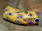 Antique Venetian Yellow Italian Pulled Feather Elbow Bead  African Trade Bead