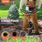 8in Drill Bit 30in Shaft 43cc 1250w Gas-powered Post Hole Digger