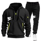 Autumn winter 2025 New Men s Zipper Hoodie   Pants Two-piece Set