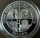 2000 Leif Ericson 1000 Kronur Iceland Proof Commem 90  Silver Coin Ogp coa 