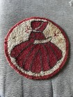 Vintage Sunbonnet Sue Hooked Chair Table Pad Mat 13    Diameter