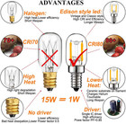 Litehistory E12 1 Watt Equal 15w Night Light Bulbs 150lm 1w 15w 2700k