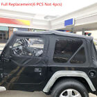 Front Rear Soft Top   Upper Skins Diamond Black For 97-06 Jeep Wrangler Tj 2 Dr