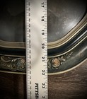 Large Antique Victorian Convex Bubble Glass Carved Floral Wood Hanging Frame