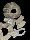 Vintage And Antique Collection Of Lace Collars And Trims Ecru Cotton 6 Pieces