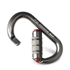 Ntr 25kn Oval Carabiner Aluminum Auto Locking Grey Rock Tree Climbing Caving