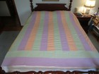 Handmade Machine Stitched Wide Stripe Cotton Duvet Cover - 70  X 78 