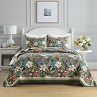 3-piece Lightweight Polyester Tropical Leaf And Flower Quilt Bedspread Set By223