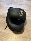 Superare S430 Full Face Boxing Headgear Black Italian Leather Handmade Italy New