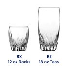 12 Piece Radiant Drinking Glasses Set  16 Oz   12 Oz Clear Glasses