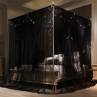 Vethin Princess Bed Canopy Mosquito Net Double Black King 78x86x82