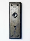 Antique Brass Door Knob Back Plate Art Deco Ornate Escutcheon 7 25 X 2 25   