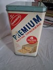 1969 Nabisco Premium Saltine Cracker Metal Tin Container Box Tin 14 Oz Vintage