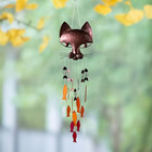 Metal Cat Wind Chime 21 6  Hanging Garden Decor Fish Skeleton Outdoor Patio Yard