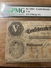 1861 T-32  5 The Confederate States Of America Note - Civil War Era Pmg Fine 12