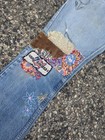 Vintage Embroidered Levi   s Big E 684 Orange Tab Bell Bottoms Denim Jeans 30x33