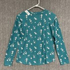 Arizona Shirt Womens 14 Green Large Top Tunic Long Sleeve T Shirt Juniors Floral