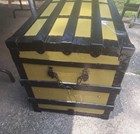 Antique 19th Century Victorian Steamer Trunk Great Storage   Coffee Table
