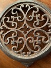 Vtg Antique Cast Iron Wood Stove Cast Iron Warming Shelf Trivet