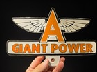 11  Antique Vintage Style Porcelain Giant Power Gas Oil Sign Plaque