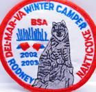 Bsa Patch Vintage 2002 2003 Del-mar-va Winter Camper Rodney Nanticoke Bobcat
